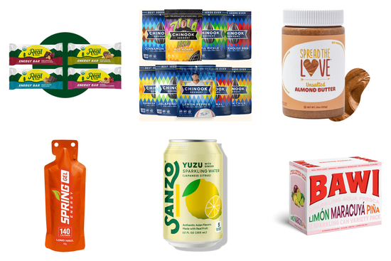 Snacks & Fuel — bars, seeds, nut butters, energy gels and drinks