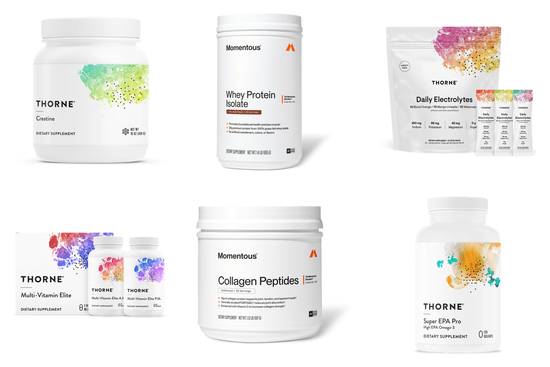 Supplements — creatine, protein, electrolytes, multivitamins, collagen and omega-3
