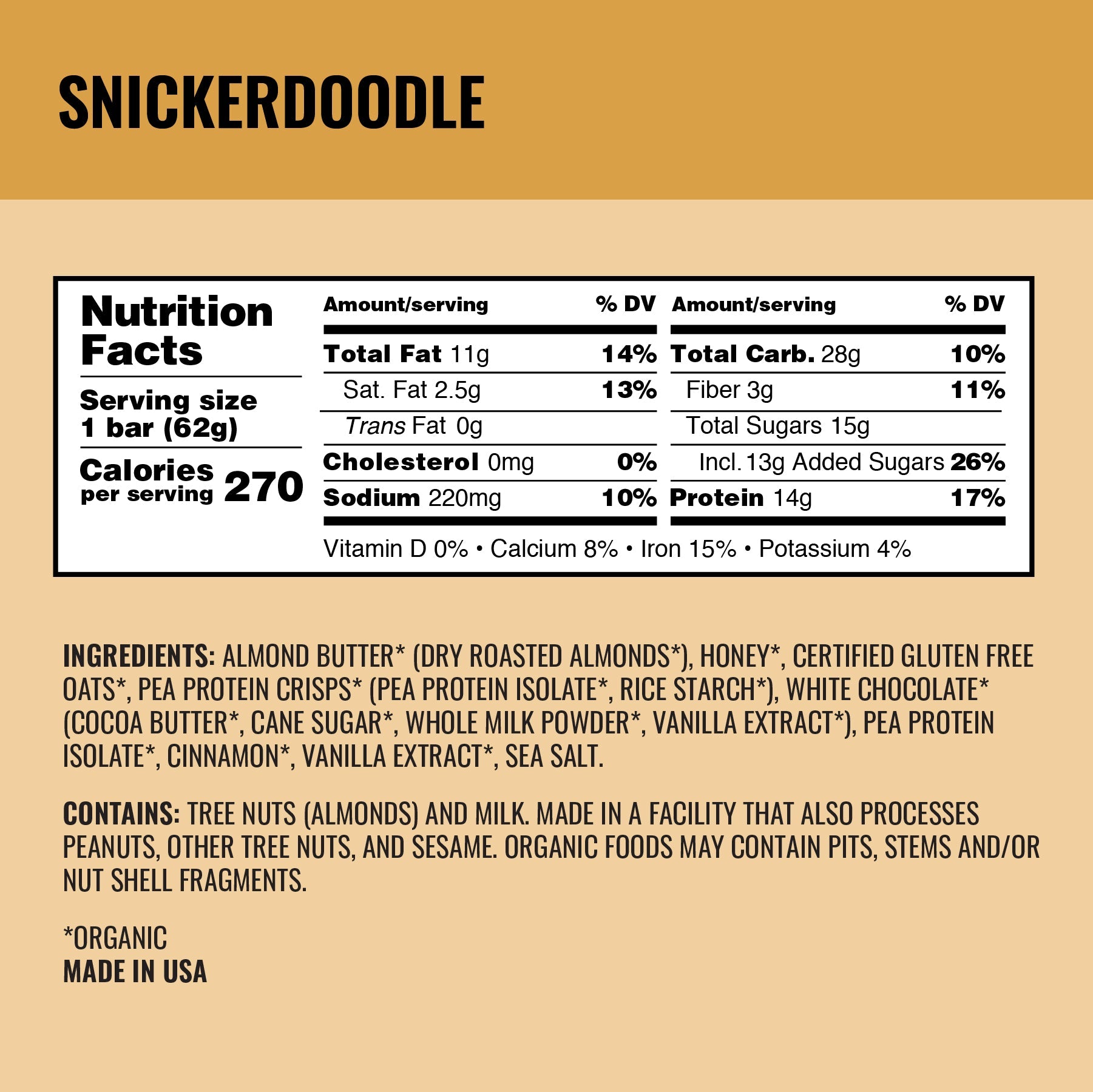 Snickerdoodle Protein Bars