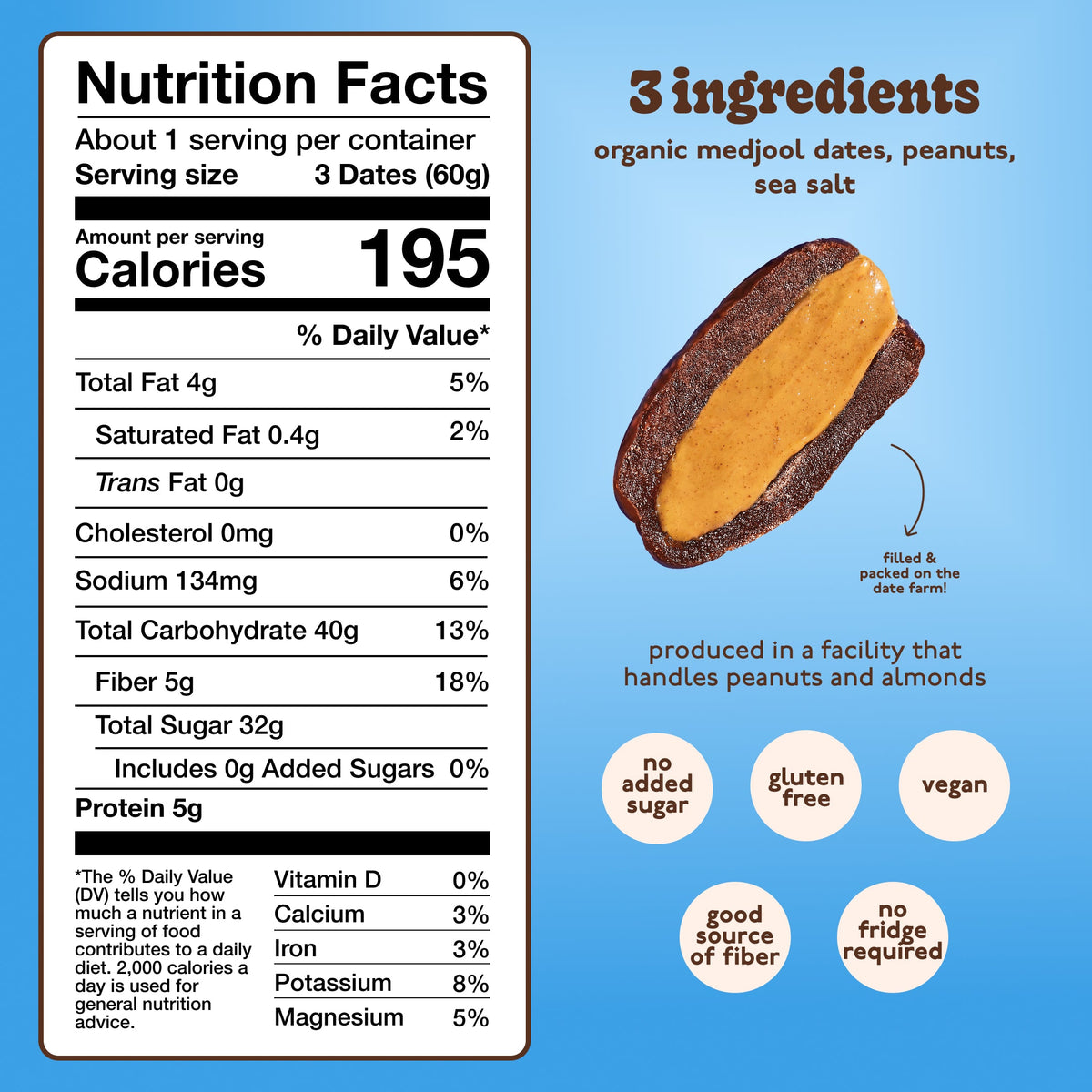 Peanut Butter-Filled Dates | Snack Packs