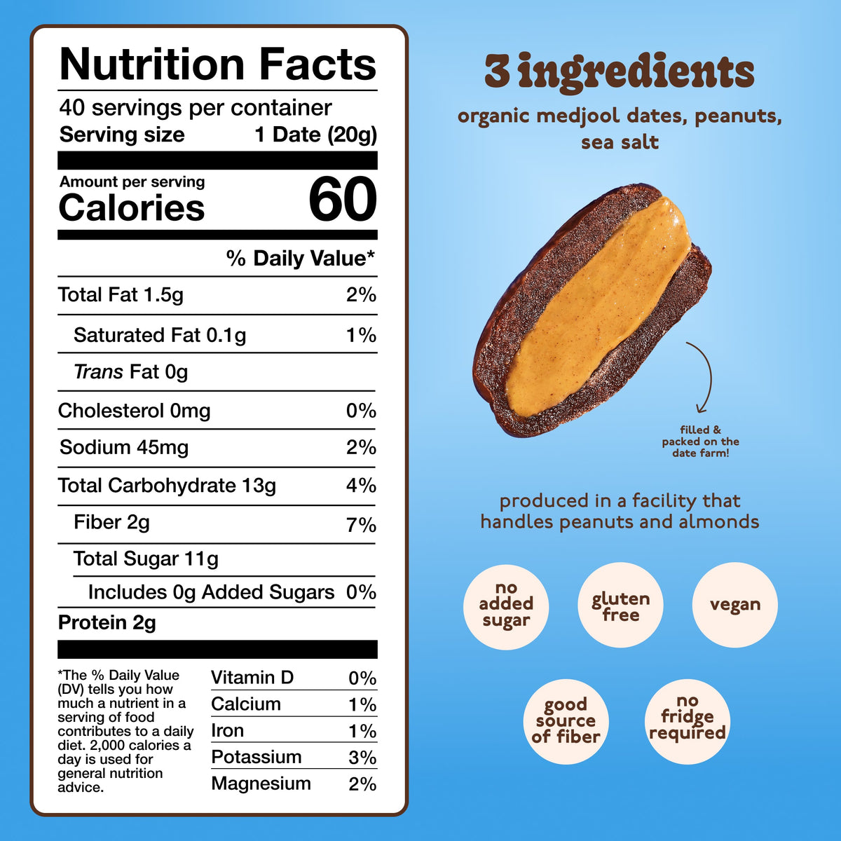 Peanut Butter Dates | Individually Wrapped
