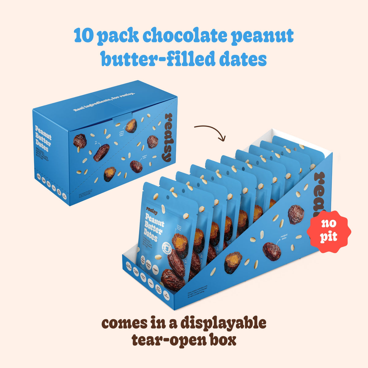 Peanut Butter-Filled Dates | Snack Packs