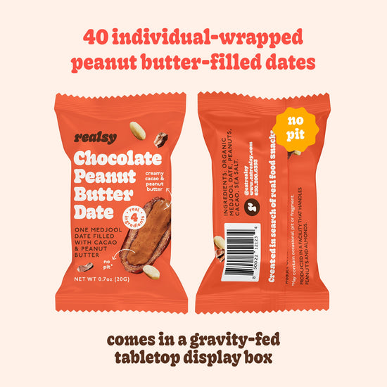 Chocolate Peanut Butter-Filled Dates | Individually Wrapped