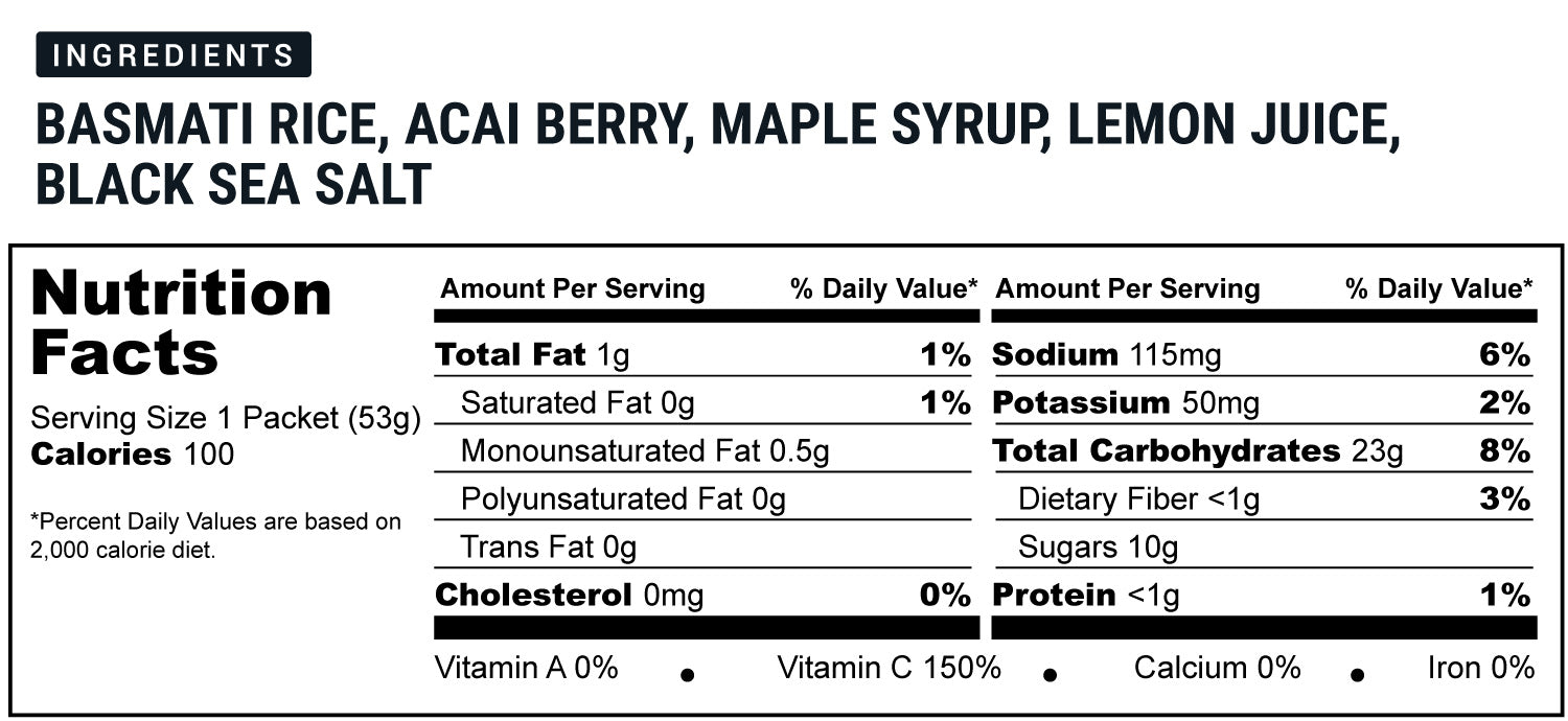 Acai Power Snack (Vegan) 100 Kcal - A Light Energy Gel For Daily Training