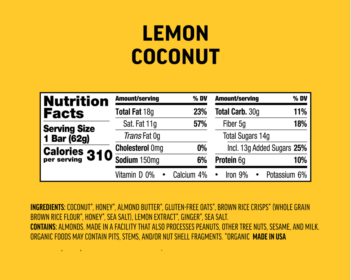 Lemon Coconut Energy Bar