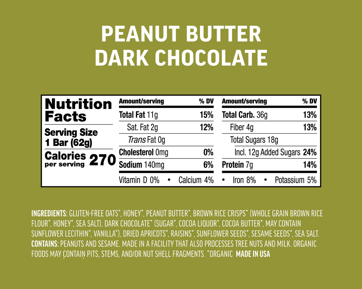 Peanut Butter Dark Chocolate Energy Bar
