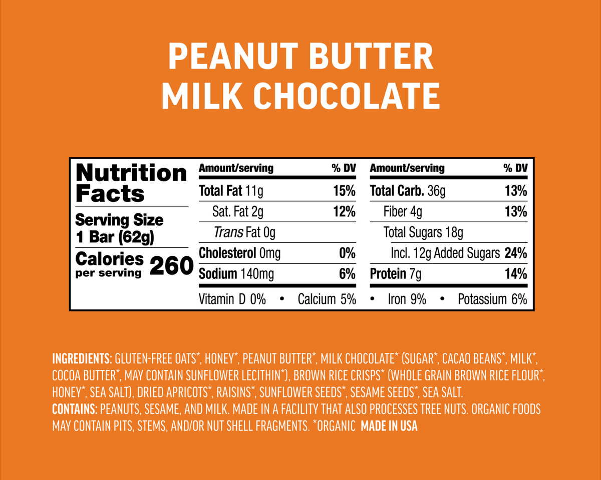 Peanut Butter Milk Chocolate Energy Bar