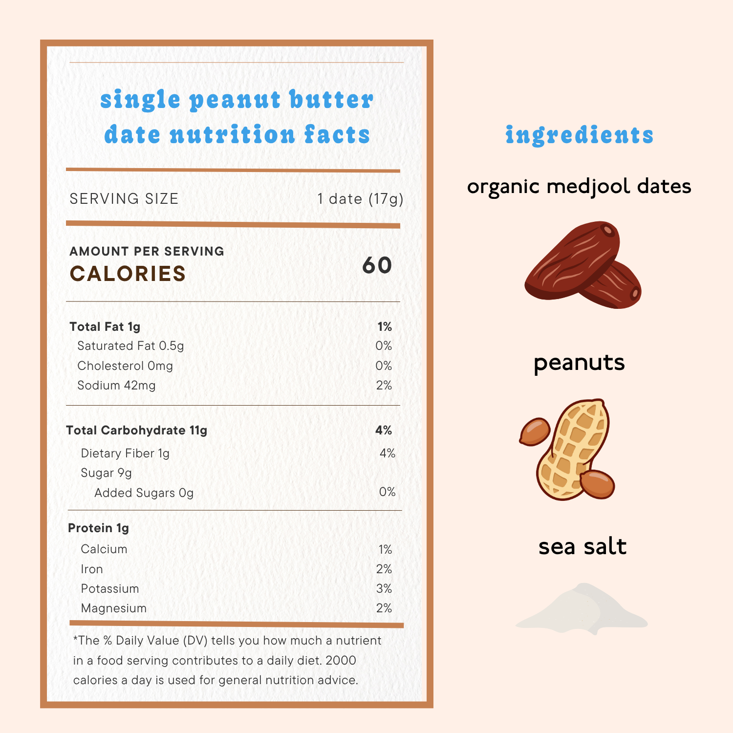 Peanut Butter Dates | Individually Wrapped (40 count)