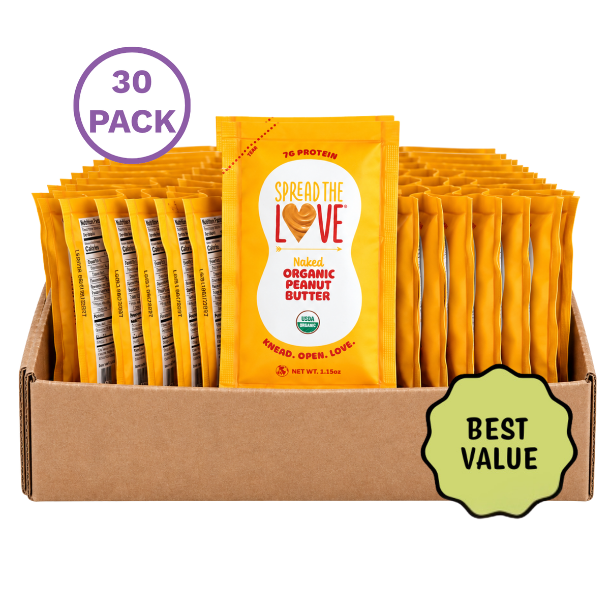 NAKED Organic Peanut Butter Single Serve Packets