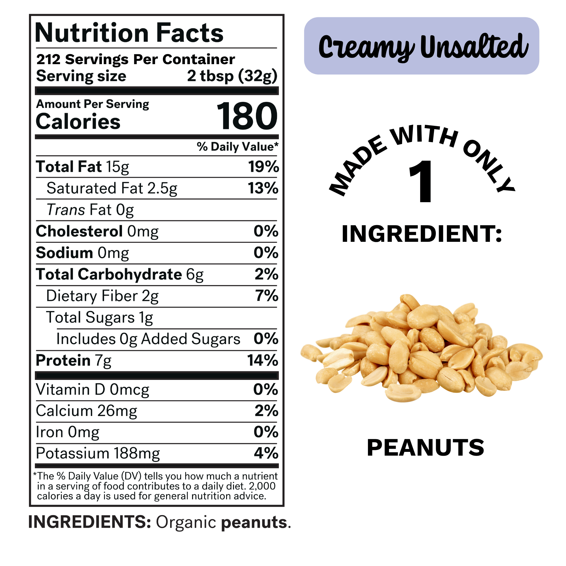 CREAMY UNSALTED Peanut Butter 15-Pound Pail
